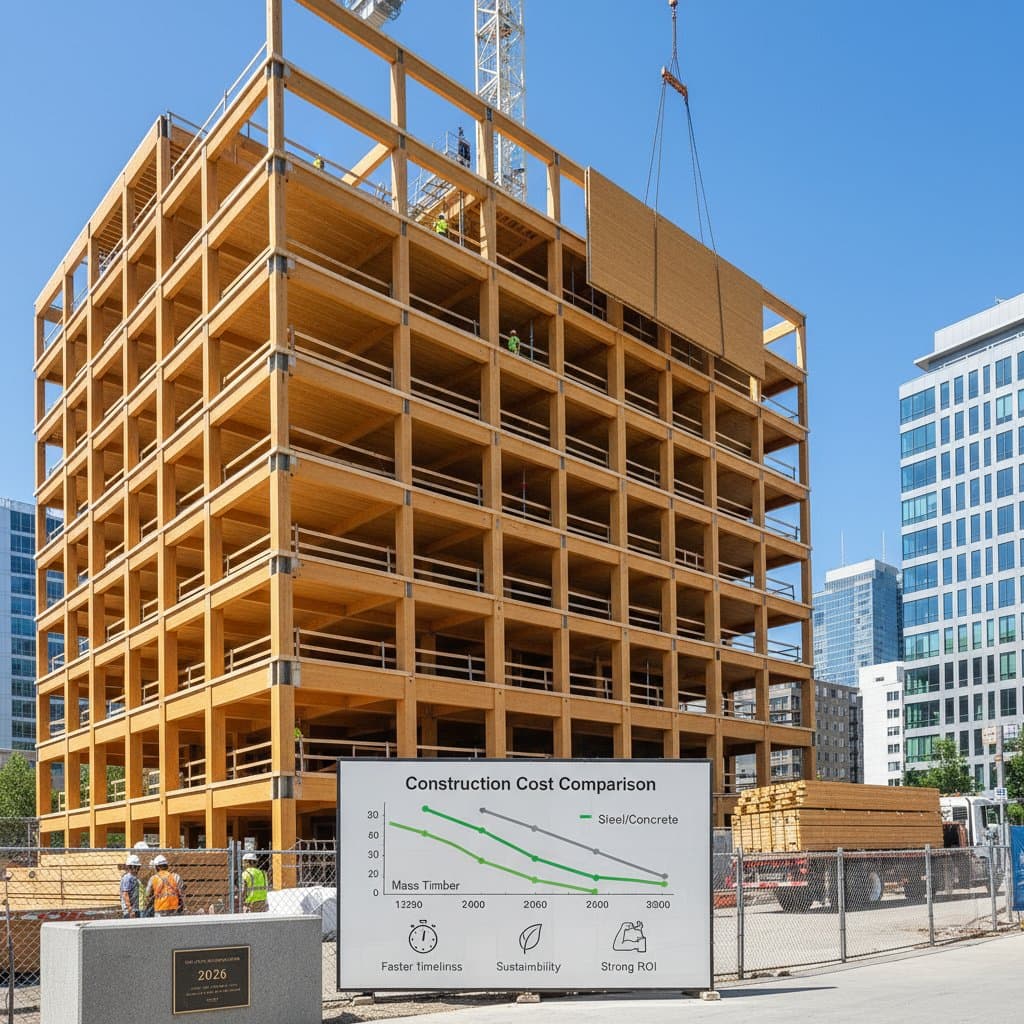 Featured image for Mass Timber Cuts Construction Costs 10-25% vs Steel