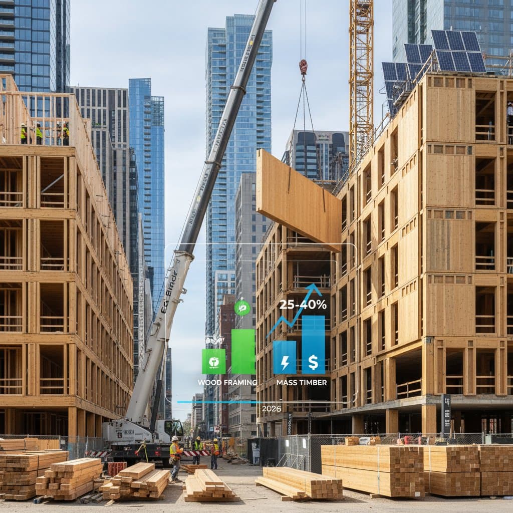 Featured image for Mass Timber Costs 25-40% More Than Wood Framing